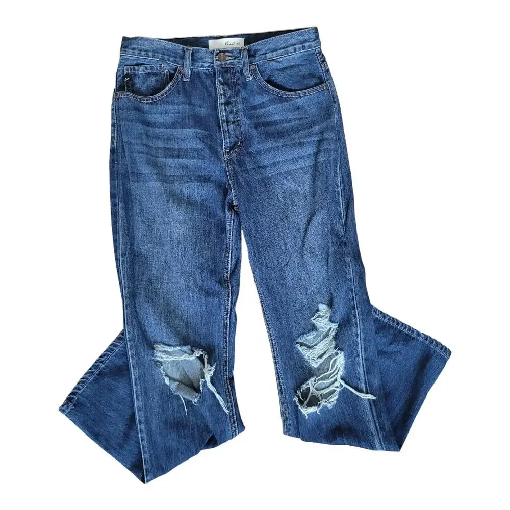 KanCan Dixon Ultra High Rise 90's Boyfriend Jeans Ripped Distressed Women 7/27